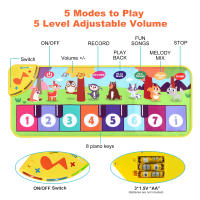 Teclado Musical Para Niños 80x30cm Alfombra De Música Multifuncional Con 8 Sonidos De Animales Juguete Educativo Para Bebés Y Niños De 3 a 6 Años - details 7