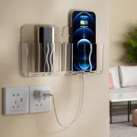 Soporte De Pared Para Control Remoto Universal Soporte De Carga Para Teléfono Y Control De Aire Acondicionado Montaje En Pared Organizador De Almacenamiento Para Artículos Domésticos - details 7