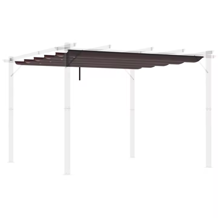 Outsunny Cubierta para Pérgola Techo de Repuesto Retráctil para Sombrilla Toldo de Tela para Cenador Jardín con 10 Orificios de Drenaje - 1