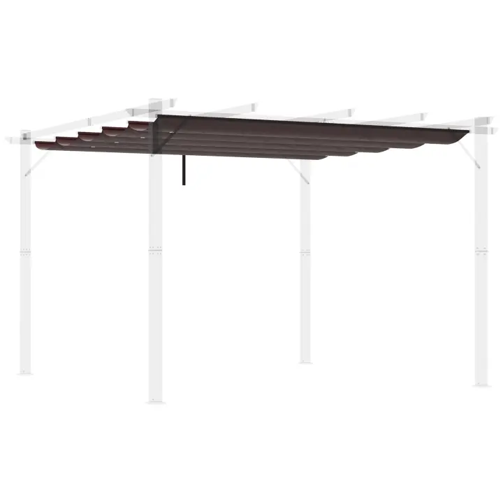 Outsunny Cubierta para Pérgola Techo de Repuesto Retráctil para Sombrilla Toldo de Tela para Cenador Jardín con 10 Orificios de Drenaje - 1