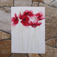 1pc Tela De Algodón Tejida a Mano Con Pintura Al Acuarela Flor DIY Decorativa Y Patchwork Tela Tejida a Mano Antideslizante Para Manualidades - details 2