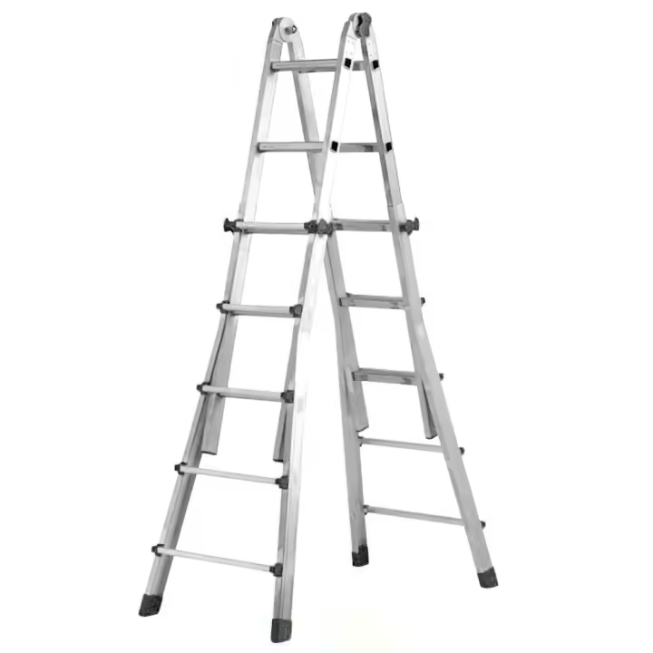 SANCO STORE - WOLFPACK LINEA PROFESIONAL Escalera Telescópica Aluminio  4+4 Peldaños Perfil 67 mm. - 1