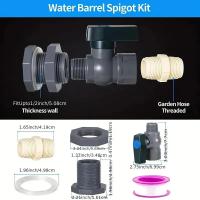 Kit De Conector De Barril De Agua PVC Para Jardín Con Adaptador De Drenaje Y Conexión Interior Herramientas De Jardinería - details 3