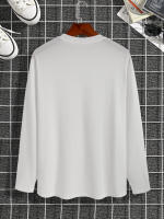 Camiseta De Manga Larga Para Hombre Con Impresión Cuello Redondo Versátil Casual De Verano Prenda De Vestir Para Todo El Año - details 7