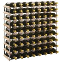 vidaXL Botellero para 72 botellas de madera maciza de pino en color Beige/Marrón - details 0