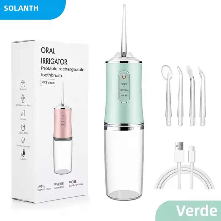 Fregadero Portátil De Agua Recargable 220ML Con 3 Modos Y 4 Boquillas De Limpieza Dental Electrónica Impermeable - 1