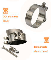 ZSDTRP Kit De Abrazaderas Para Escape De Motocicleta De Acero Inoxidable 26-63mm Universal Para Muffler Slip-on - details 6