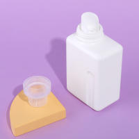 Botella De Detergente De Lavandería En Blanco 500ml Con Manija Vertical Grooved Vaciable Para Agua Jabón Detergente Líquido - details 1