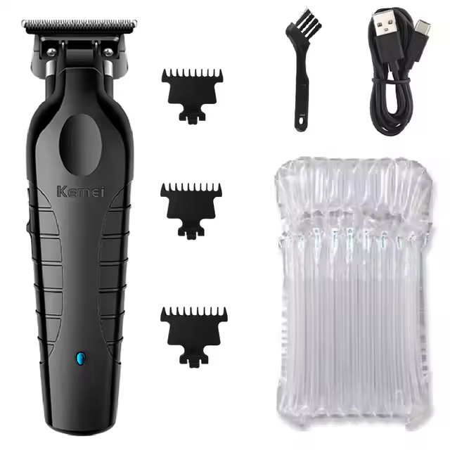 Cortador De Pelo Profesional Kemei 2299 Sin Cable Corte De 0mm Clipper De Detalle Carving Con Motor Rotativo Recargable Universalmente MOV - 1