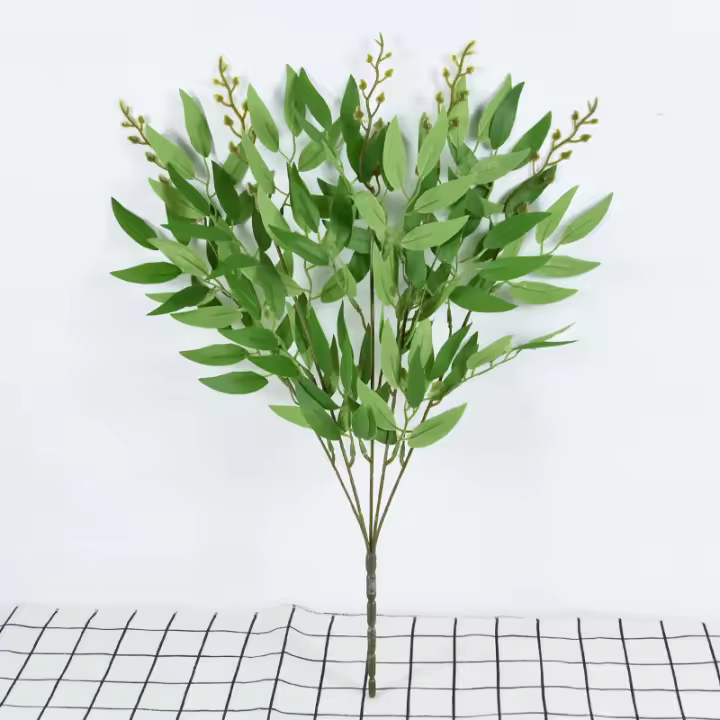 Arbusto Artificial De Sauce Con Hojas Verdes Falsas Para Decoración De Mesa De Bodas Y Fiestas Jungle DIY Plantas Silken - 1