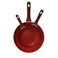 Set de 3 Sartenes 20/24/28cm con Revestimiento Antiadherente a la Piedra Aluminio forjado . Incluye set de cuchillos y set de utensilios de bambu - details 2