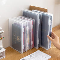 Caja De Almacenamiento Para Archivos De Plástico Organizador Transparente Cuadrada A4 Caja De Escritorio Protegida Contra Polvo - details 3