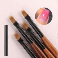 Pincel De Arte Para Uñas Con Mango De Madera Redondo Ombre 1Pc Pincel De Gel UV Polvo De Acrílico Dibujo De Uñas Con Color Gradiente - details 2