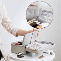 Organizador De Maquillaje Grande Con Brochas Y Bolsa De Viaje Pequeña Caja De Cosméticos Nylon Estilo Casual Cierre De Cremallera - details 7