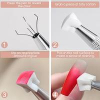 50pcs Esponja De Uñas Ombre Con Pluma De Agarre Herramienta De Tapa Francesa Para Manicura Delineador De Uñas Suave - details 3