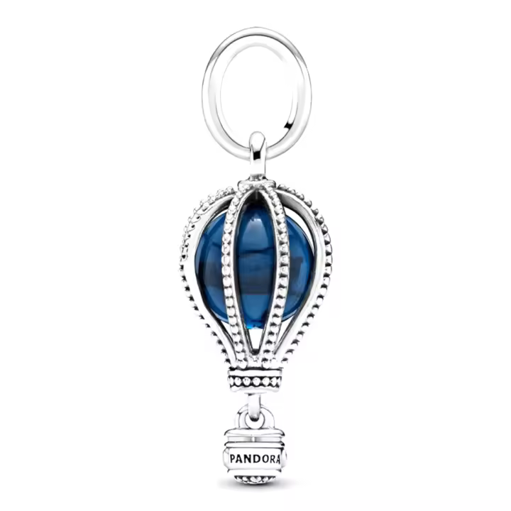 Pandora Charm de Colgante en Plata de Ley Viaje en globo aerostático azul 798064NMB，Incluye Caja Original - 1