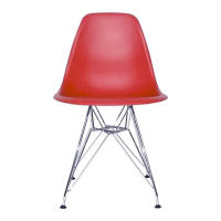 ORION91 Silla STELLA Estructura Cromada Asiento Polipropileno Color Rojo – 48 x 41 x 82 cm Comedor Oficina Salón Teletrabajo Cocina - SpazioLuzio - details 1