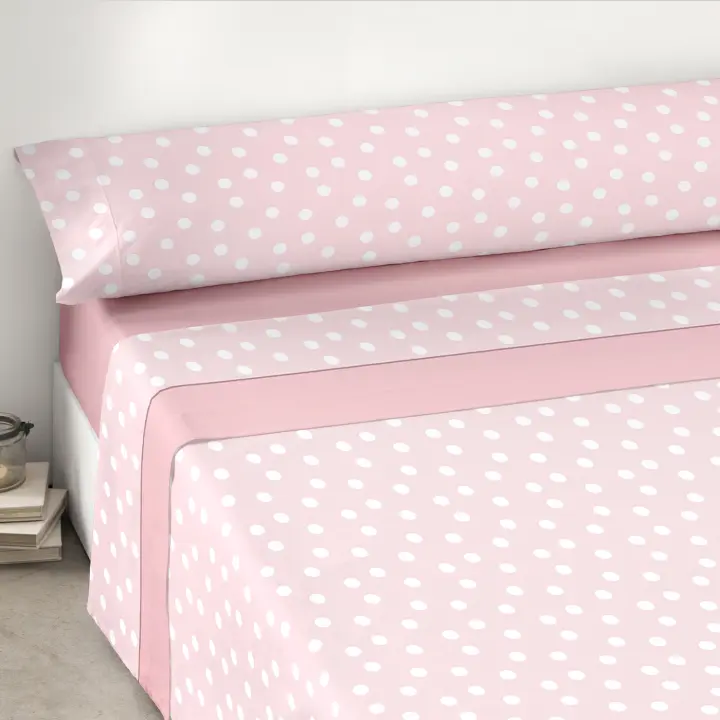 Juego Sábanas de Cama 50% algodón/50% poliéster, Estampadas Juego de Sábanas para Cama 3 Piezas:  1 Sabana Bajera Ajustable, 1 Sabana Encimera y 1 Funda de Almohada - 1