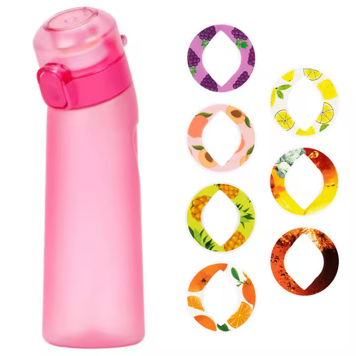 Botella de Agua con Sabor con 7 Vanas de Sabor Air Water Up Bottle Frosted Black 650ml Air Starter Up Set Water Cup para Camping Sport Kr - 1