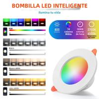 Lámpara De Techo Revestida Con LED 10W Bluetooth Control Remoto Por Alexa Y Google Home Luz Cambiante RGB Ajustable Para Sala De Comedor Material De Aluminio - details 6