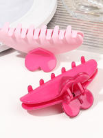 3 Pcs Accesorios De Peluquería Para San Valentín: Pinzas Para Cabello En Forma De Corazón Grandes Y Rosas Para Mujeres Fuerte Agarre Para Cabello Grueso - details 2