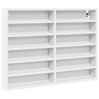 vidaXL Vitrina de madera ingeniería 80x8,5x58 cm Blanco, Negro, Roble Sonoma Mueble Almacenaje Estantería para Oficina, Estudio, Dormitorio Estantería/Librería/ mueble de Almacenamiento - details 0