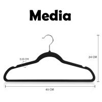 Perchas de Ropa Terciopelo Negro Aicasa - Hombros con Muescas - Antideslizantes para Chaquetas, Camisas, Pantalones, Abrigos - Gancho Giratorio de 360° - Pack 10/20/30/50/100/120 Unidades - details 0