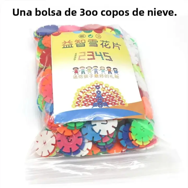 Bloques Interconectados Para Niños Con Temática De Copos De Nieve Educación Temprana Puzzle DIY Ejercicio De Habilidades Manuales (colores Aleatorios) - 1