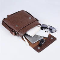 Bolso De Hombro Para Hombre Vintage De Cuero Genuino Pequeño Bolso Cruzado Diseñador Negocios Bolso Mensajero Moda Bolsa Colgante - details 15