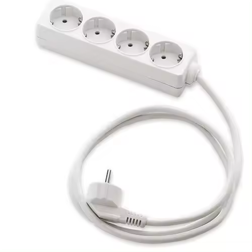 CABLEPELADO Base de Enchufe 4 Tomas sin Interruptor Blanco - 1