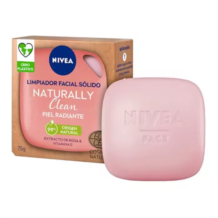 NIVEA Naturally Good Limpiador Facial Sólido Piel Radiante 75 gr - 1