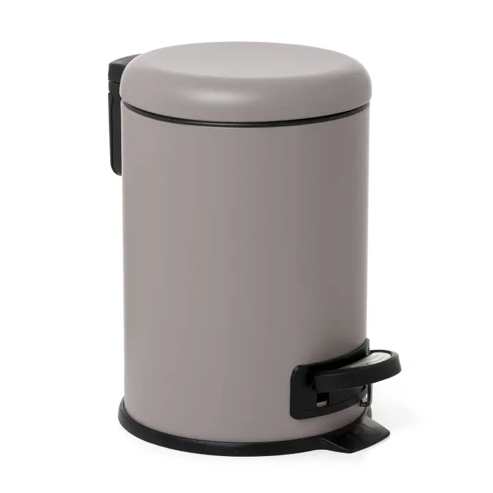 TATAY Nordic - Cubo de Baño con Pedal y Cubeta Interior Extraíble 3L, Taupé - 1