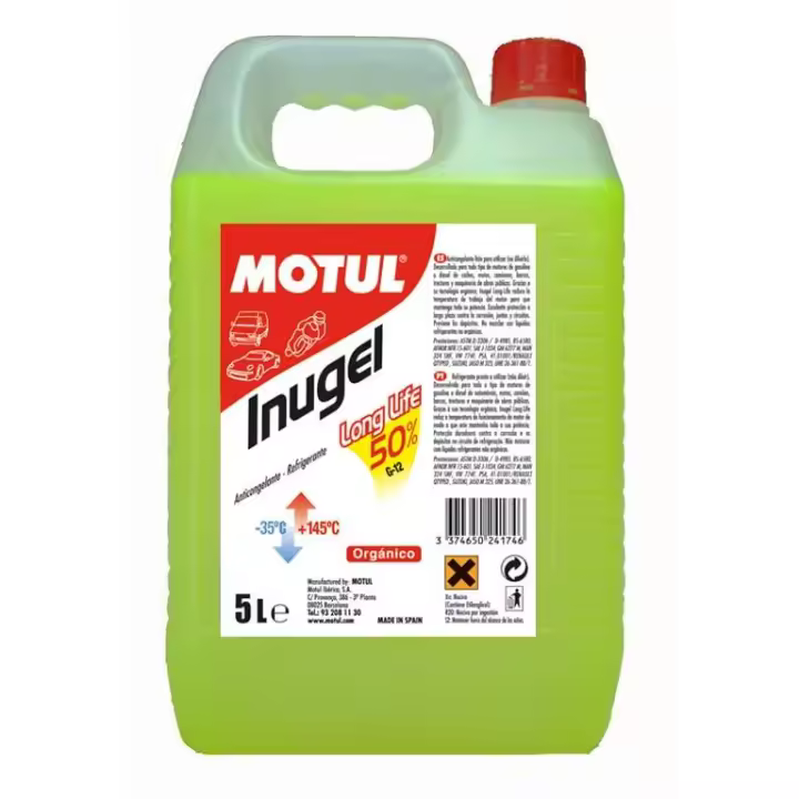 Motul Inugel Long Life 50% Amarillo Anticongelante Refrigerante G12 5 Litros - 1