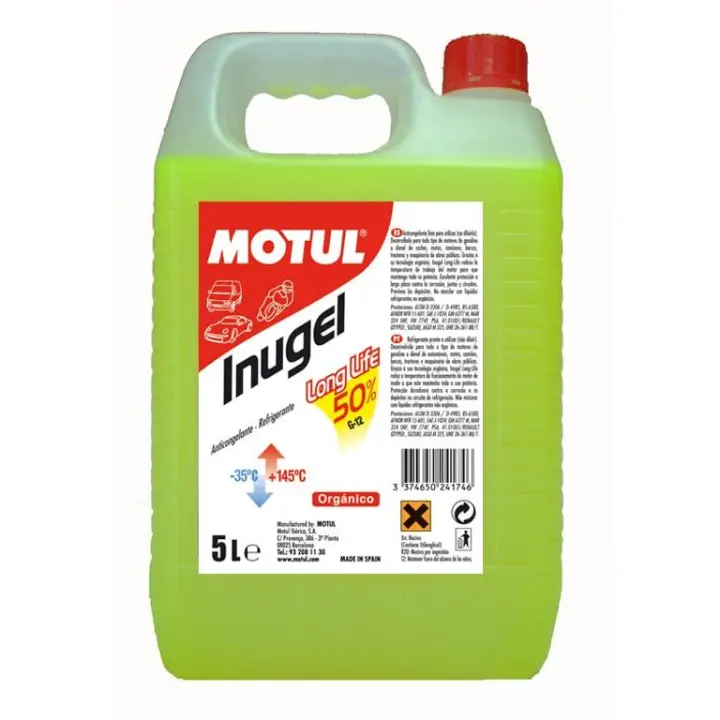 Motul Inugel Long Life 50% Amarillo Anticongelante Refrigerante G12 5 Litros - 1