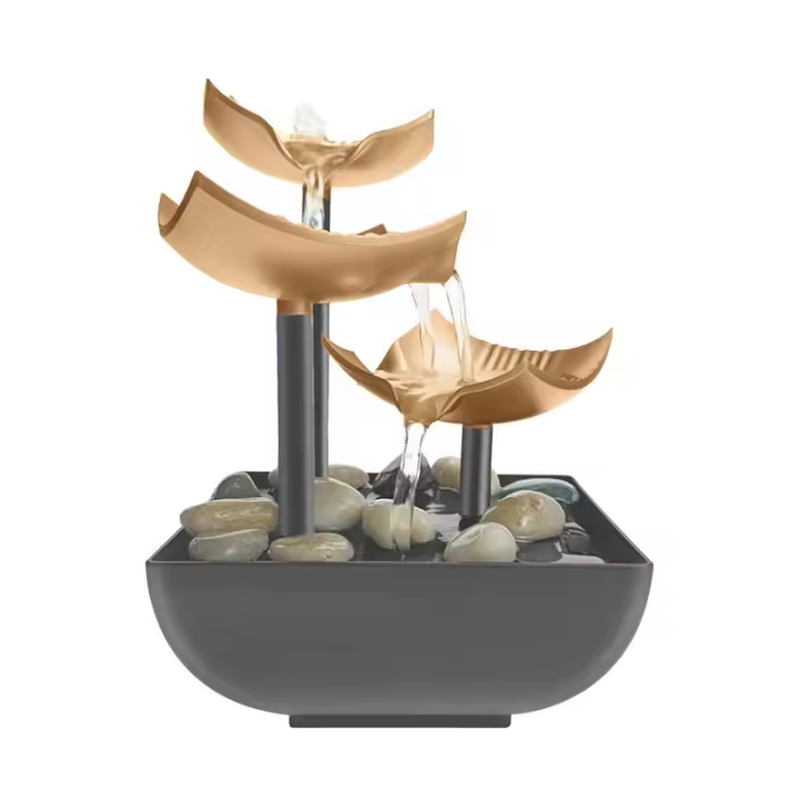 Fuente De Agua Para Decoración De Oficina Y Hogar Cascada Interior Estilo Paisajístico Feng Shui Figura De Mesa De Plástico - 1