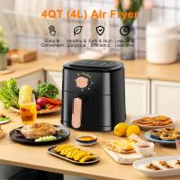 BIT Freidora de aire 4L Negro, Air Fryers Sin Aceite, con Cesta, fácil limpieza, controles simples de perilla, Temporizador, cocina saludable para familias de 1 a 4, diseño de cuerpo mate - details 1