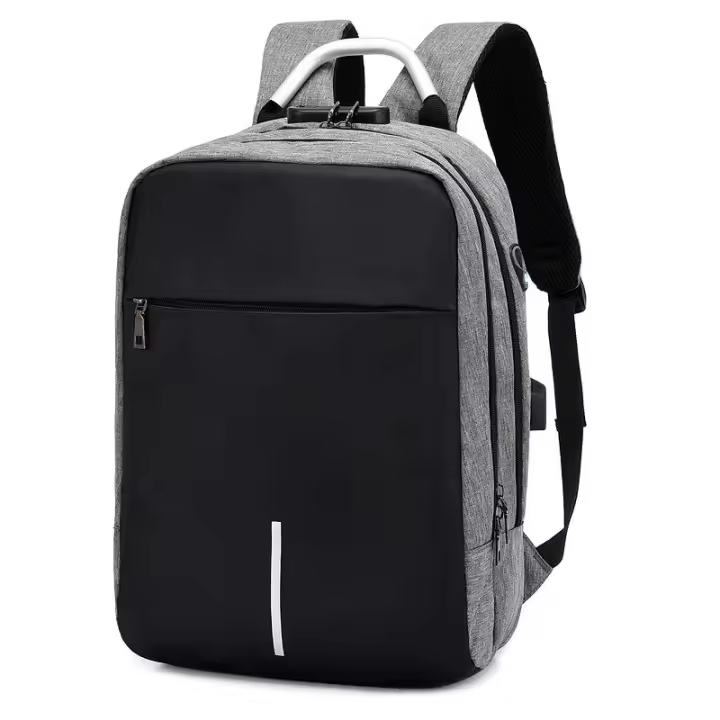 Mochila antirrobo con bloqueo de contraseña para hombre, bolsa de ordenador con carga USB, mochila de negocios y ocio - 1