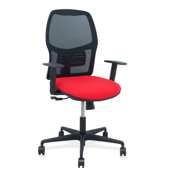 Silla Alfera sincro malla negra bali rojo brazo regulable - 1