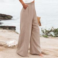 Pantalones Anchos Para Mujer Cintura Alta Elástica Trasera Negocios Casual Largo Pantalones Regulares De Pierna Recta Para Otoño/Invierno - details 28