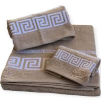 Juegos Toallas de baño algodón Portugués 500g de alta calidad set 3 - Simon en Taupe gruesas y duraderas | Mercatienda.es - details 1