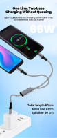 Cable De Carga Rápida 2 En 1 USB Tipo C/Lightning 66W PD Para Xiaomi Samsung Huawei Oneplus Cable De Datos 60cm Con Encendedor - details 4