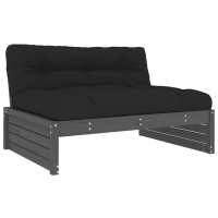 vidaXL Sofá central madera maciza de pino 120x80 cm Pino natural, Pino blanco, Pino gris Conjunto Terraza Muebles Jardín Exterior Juego de Muebles de jardín Mueble Jardín Exterior Muebles de Salon Exterior - details 4