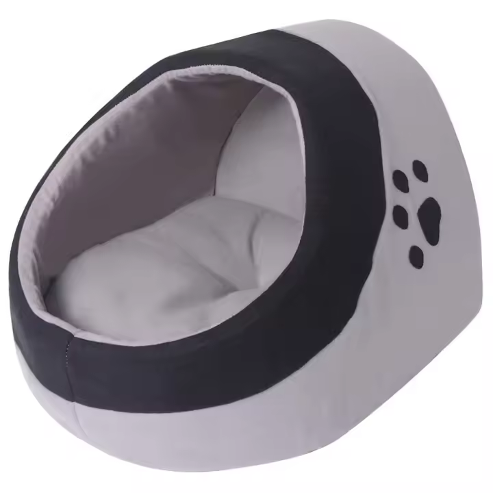 Cama cubo para gatos tamaño M gris y negra - 1