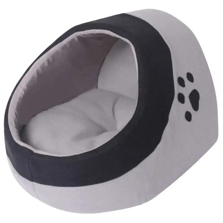 Cama cubo para gatos tamaño M gris y negra - 1