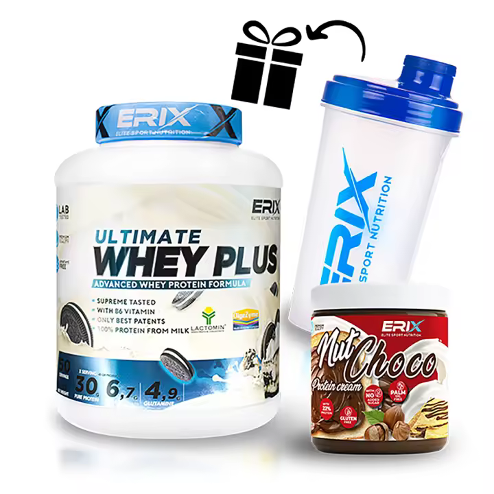 ERIX NUTRICION || WHEY PLUS PROTEIN 2 KG + CREMA PROTEICA 250 GR +  SHAKER "REGALO" |  Pack Ahorro | Proteína Concentrada | Crema proteica | Crema fitness | Ganar Masa Muscular - 1