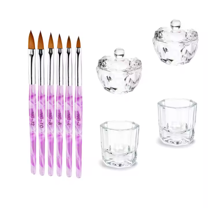 10PCS Láminas De Cristal Para Uñas Con Cuchara Y Tapa Para Mezclar Líquidos Y Polvos De Uñas Acrílicas DIY Herramienta De Arte De Uñas - 1