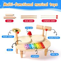 Juego De Música Para Bebés Y Niños Tabla De Música Multifuncional De Madera Set De Batería Educativo Juguete Musical Para Niños Regalo Para Bebé - details 3