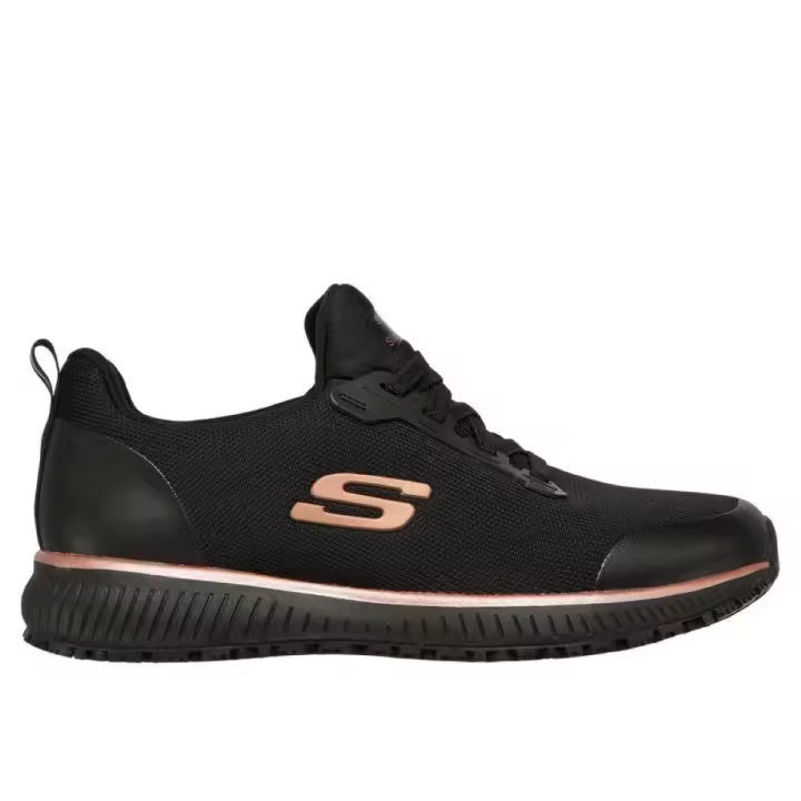 SKECHERS 77222EC BKGR SQUAD SR. BLACK/ROSE GOLD CALZADO LABORAL DE MUJER CON SUELA ANTIDESLIZANTE - 1
