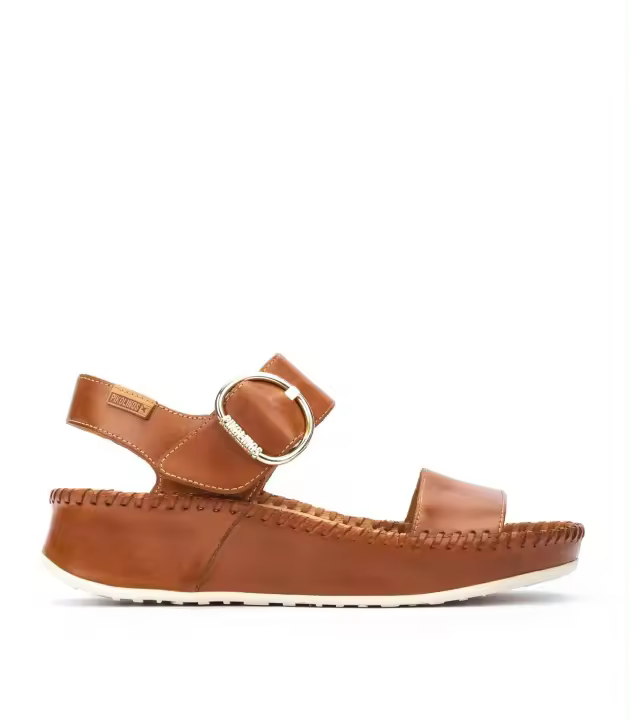 SANDALIA DE HORMA AMPLIA EN PIEL CUERO PIKOLINOS MARINA W1C-0709 - 1