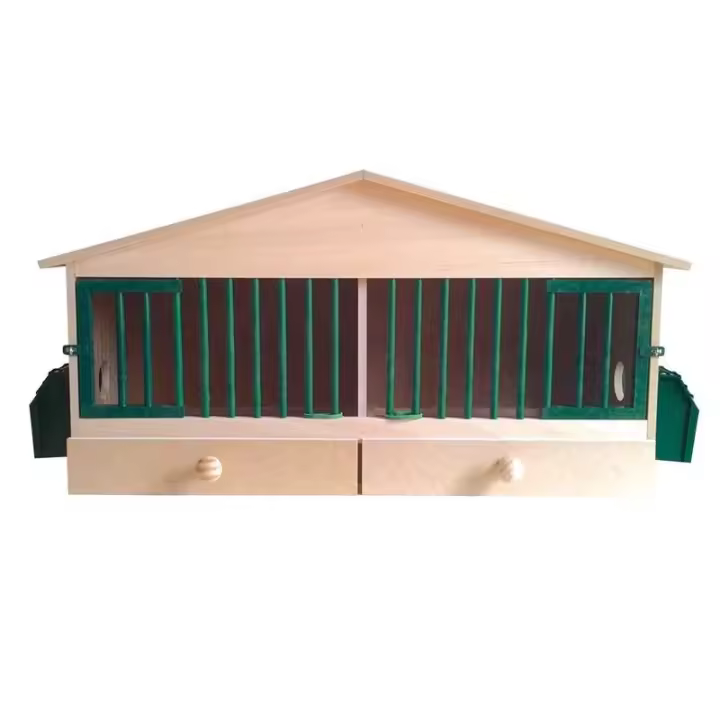 Jaula de Madera para Perdices 2 departamentos 68x27x36 cm - 1
